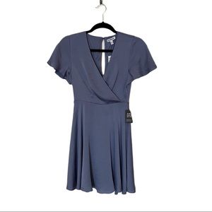 EXPRESS Lilac Satin A-Line Mini Dress